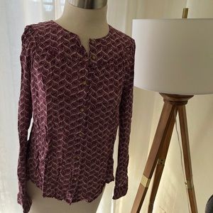 Anthropologie l Maeve Orli Bibbed Button Down M